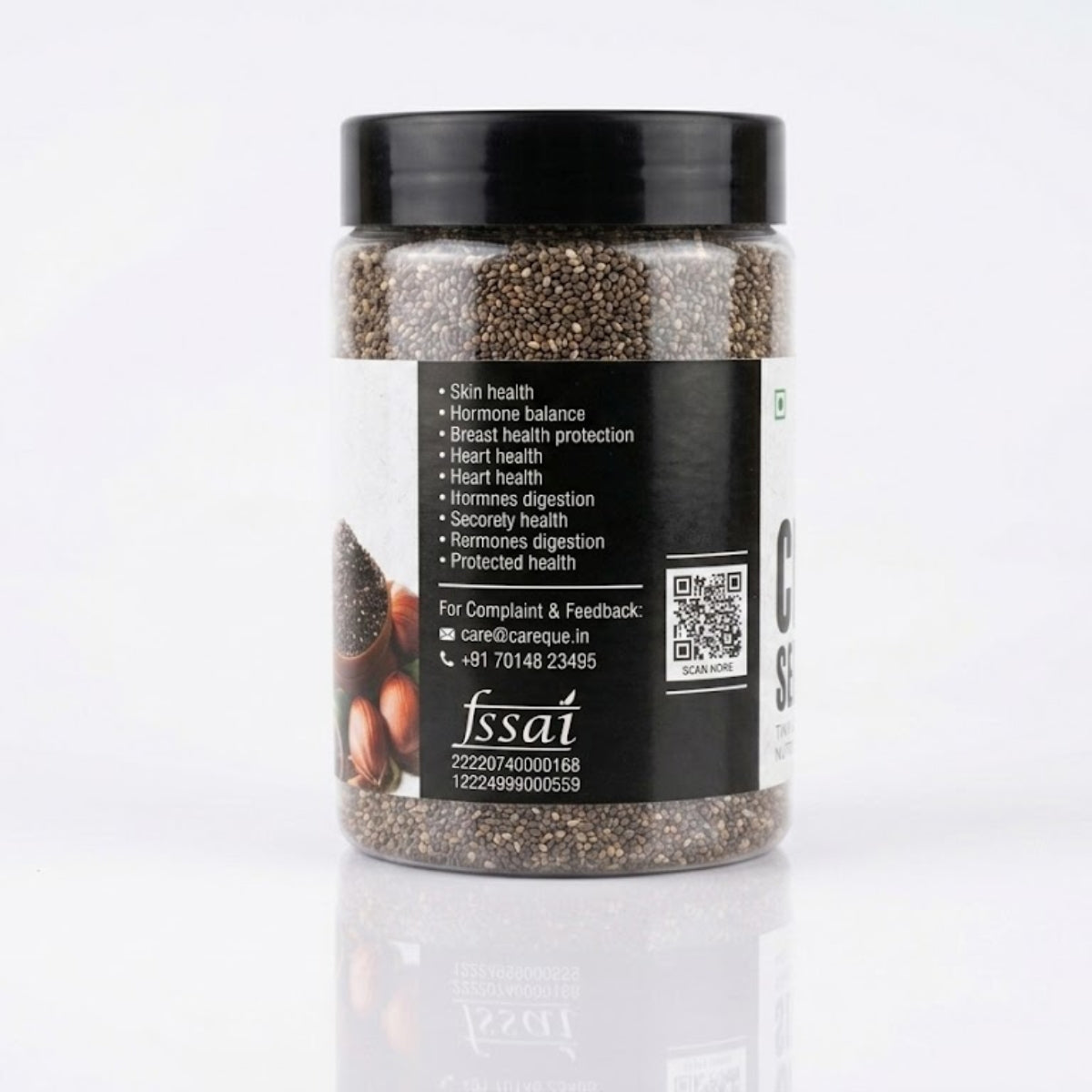 CareQue Premium Chia Seeds (Salvia Hispanica) 250 Gram| Omega 3 Rich Superfood for Weight Loss, Digestion & Energy