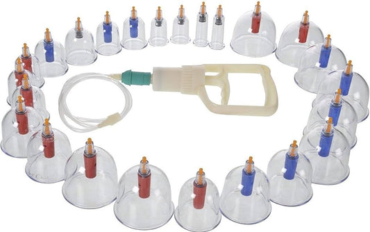 Acupressure Vaccum Cupping Set Best 24 Cup With Vaccum Pump-वैक्यूम कपिंग सेट-Code 1306-Self Massager-Easy to Use-Massager-Acupressure-Activate Acupressure Points
