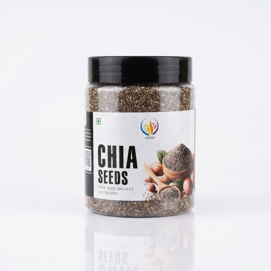CareQue Premium Chia Seeds (Salvia Hispanica) 250 Gram| Omega 3 Rich Superfood for Weight Loss, Digestion & Energy
