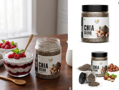 CareQue Premium Chia Seeds (Salvia Hispanica) 250 Gram| Omega 3 Rich Superfood for Weight Loss, Digestion & Energy