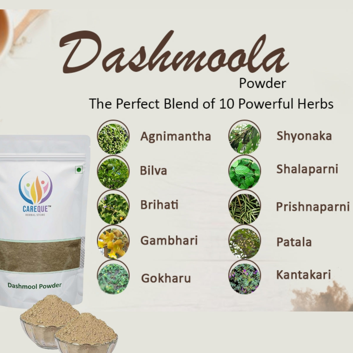 Dashmool Powder | Dashamoola Powder | Dasmool Powder | Dashmul Powder | Dashmool Dried Herbal Powder | Traditional Herbal Blend