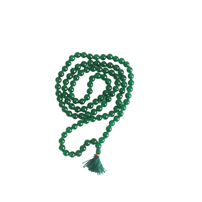 Green Hakik Mala-Gemstone Prayer Bead Hakeek Mala-Green Stone Mala-Hakik Japa Mala for Calmness and Grounding (Length- 37 CM, Beads - 108)-Religious-Spiritual Product