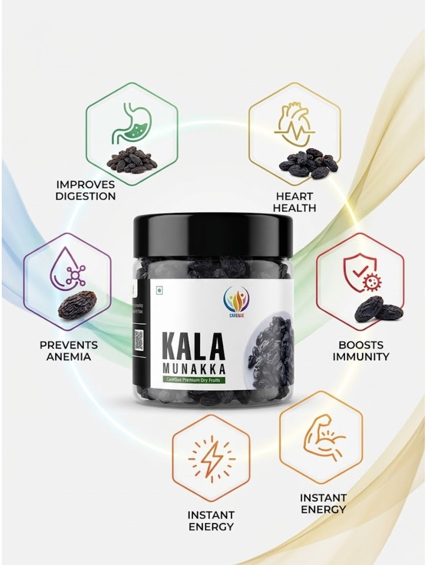 Kala Munakka 200g Dry Fruit for Daily Nutrition – Black Raisins with Seeds