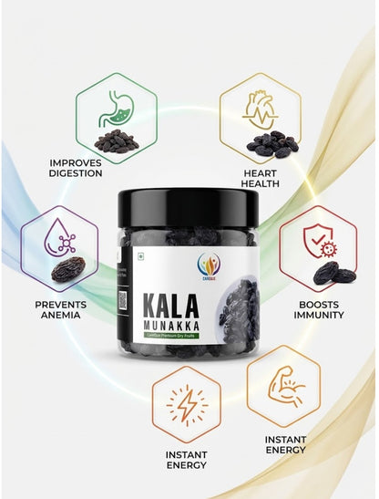 Kala Munakka 200g Dry Fruit for Daily Nutrition – Black Raisins with Seeds
