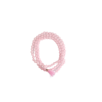 Light Pink Hakik Mala-Gemstone Prayer Bead Hakeek Mala-Pink Stone Mala-Hakik Japa Mala for Calmness and Grounding (Length- 58 CM, Beads - 108)-Religious-Spiritual Product