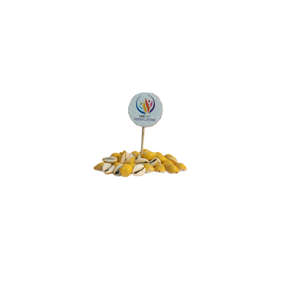 Yellow Polish Kaudi-for Puja and Decoration-पीली पॉलिश कौड़ी शैल-Pili Polish Kodi Shells-Kowdi-Kodi Yellow Stone-For Diwali Pooja & Laxmi Pujan- Kawdi 1Kg.