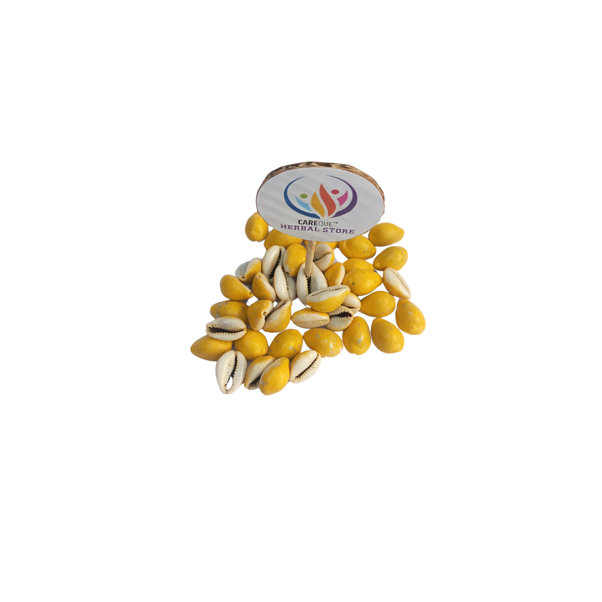 Yellow Polish Kaudi-for Puja and Decoration-पीली पॉलिश कौड़ी शैल-Pili Polish Kodi Shells-Kowdi-Kodi Yellow Stone-For Diwali Pooja & Laxmi Pujan- Kawdi 1Kg.