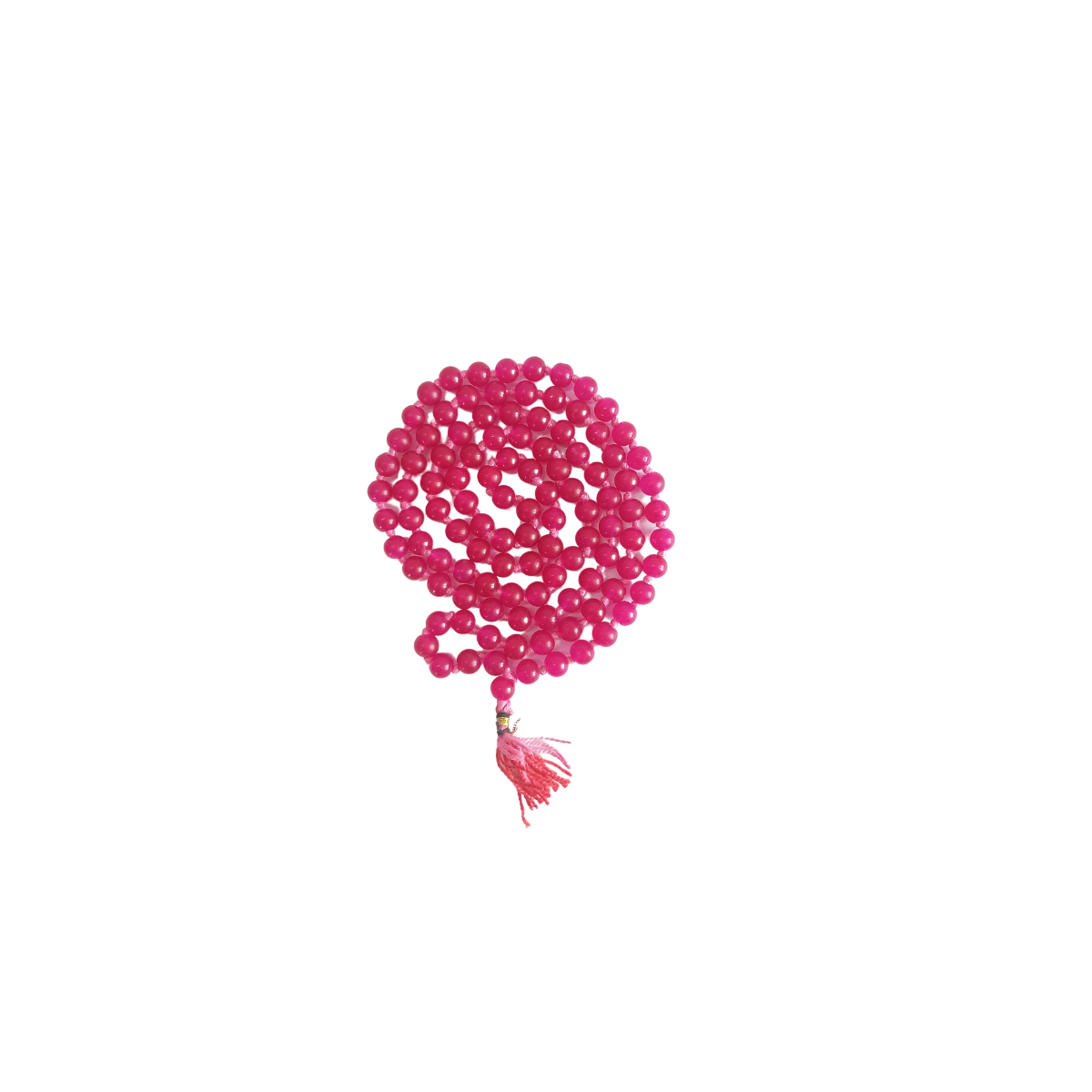Pink Hakik Mala-Gemstone Prayer Bead Hakeek Mala-Pink Stone Mala-Hakik Japa Mala for Calmness and Grounding (Length- 53 CM, Beads - 108)-Religious-Spiritual Product
