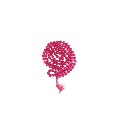 Pink Hakik Mala-Gemstone Prayer Bead Hakeek Mala-Pink Stone Mala-Hakik Japa Mala for Calmness and Grounding (Length- 53 CM, Beads - 108)-Religious-Spiritual Product
