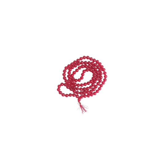 Red Hakik Mala-Gemstone Prayer Bead Hakeek Mala-Red Stone Mala-Hakik Japa Mala for Calmness and Grounding (Length- 47 CM, Beads - 108)-Religious-Spiritual Product