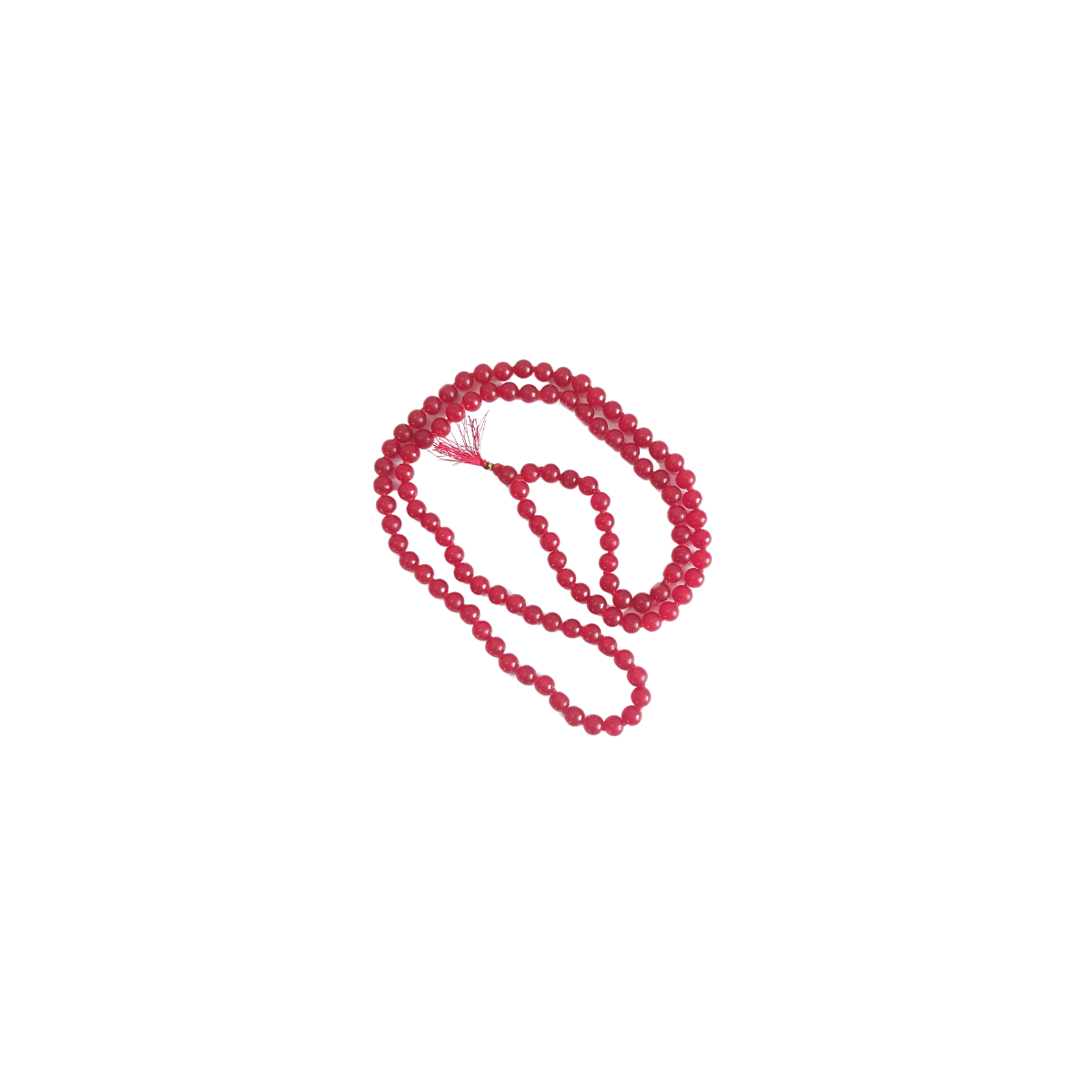 Red Hakik Mala-Gemstone Prayer Bead Hakeek Mala-Red Stone Mala-Hakik Japa Mala for Calmness and Grounding (Length- 47 CM, Beads - 108)-Religious-Spiritual Product