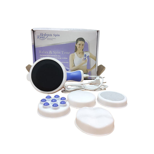 Relax & Spine Tone Electric Handheld Full Body Massager For Pain Relief With 4 Massage Heads&Variable Speed Settings