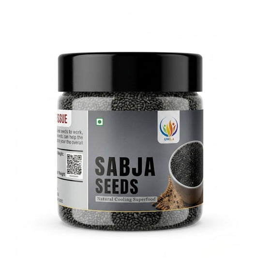 Sabja Seeds (Basil Seeds / Tukmaria Seeds / Sweet Basil Seeds) 200 Gram – 100% Natural Superfood for Weight Loss, Digestion & Cooling Drink