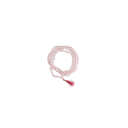 White Hakik Mala-Gemstone Prayer Bead Hakeek Mala-White Stone Mala-Hakik Japa Mala for Calmness and Grounding (Length- 55 CM, Beads - 108)-Religious-Spiritual Product