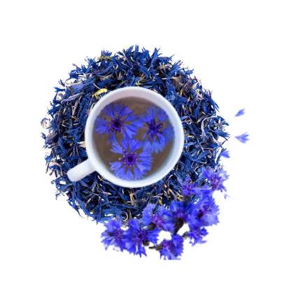 Blue Cornflower Petals | Whole Blue Cornflower for Herbal Tea, Garnishing & DIY Skincare | Natural Floral Petals for Tea Blends - 20 Gram