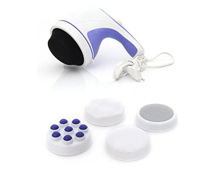 Relax & Spine Tone Electric Handheld Full Body Massager For Pain Relief With 4 Massage Heads&Variable Speed Settings
