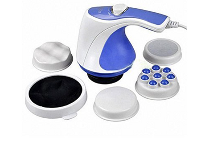 Relax & Spine Tone Electric Handheld Full Body Massager For Pain Relief With 4 Massage Heads&Variable Speed Settings