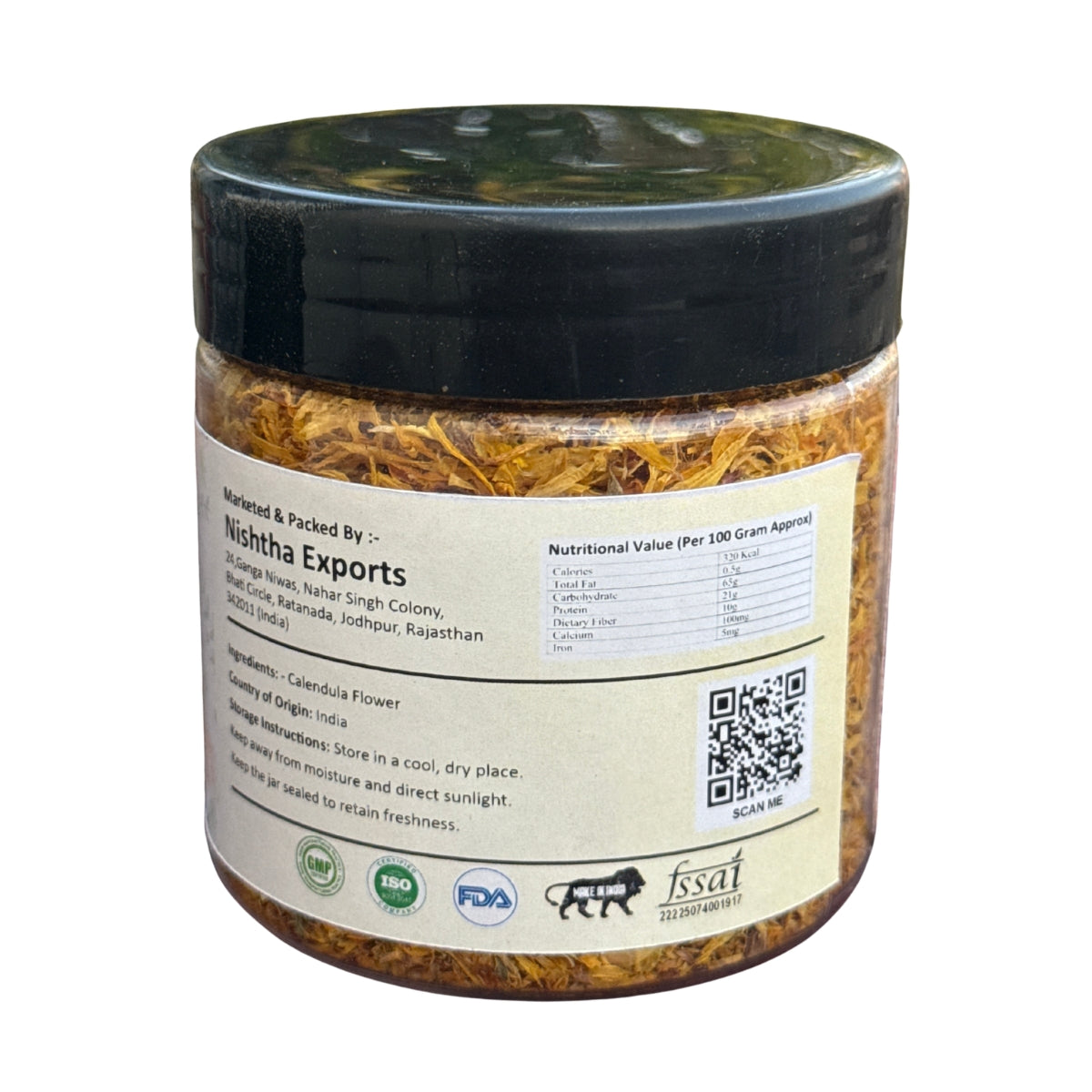Calendula Flower Tea | Herbal Tea for Skin Glow & Wellness | Natural Whole Calendula Blooms | Caffeine-Free - 20 Gram