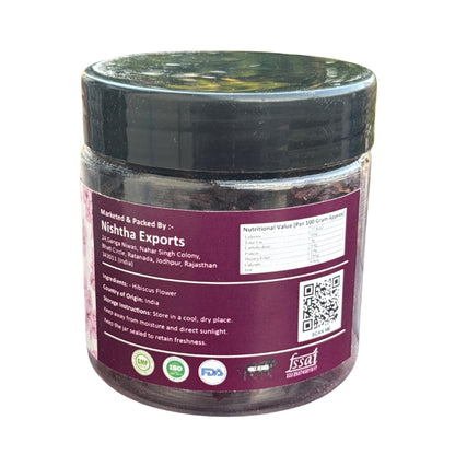Hibiscus Flower Tea | Dried Hibiscus Flowers for Herbal Tea & Natural Infusion - 50 Gram
