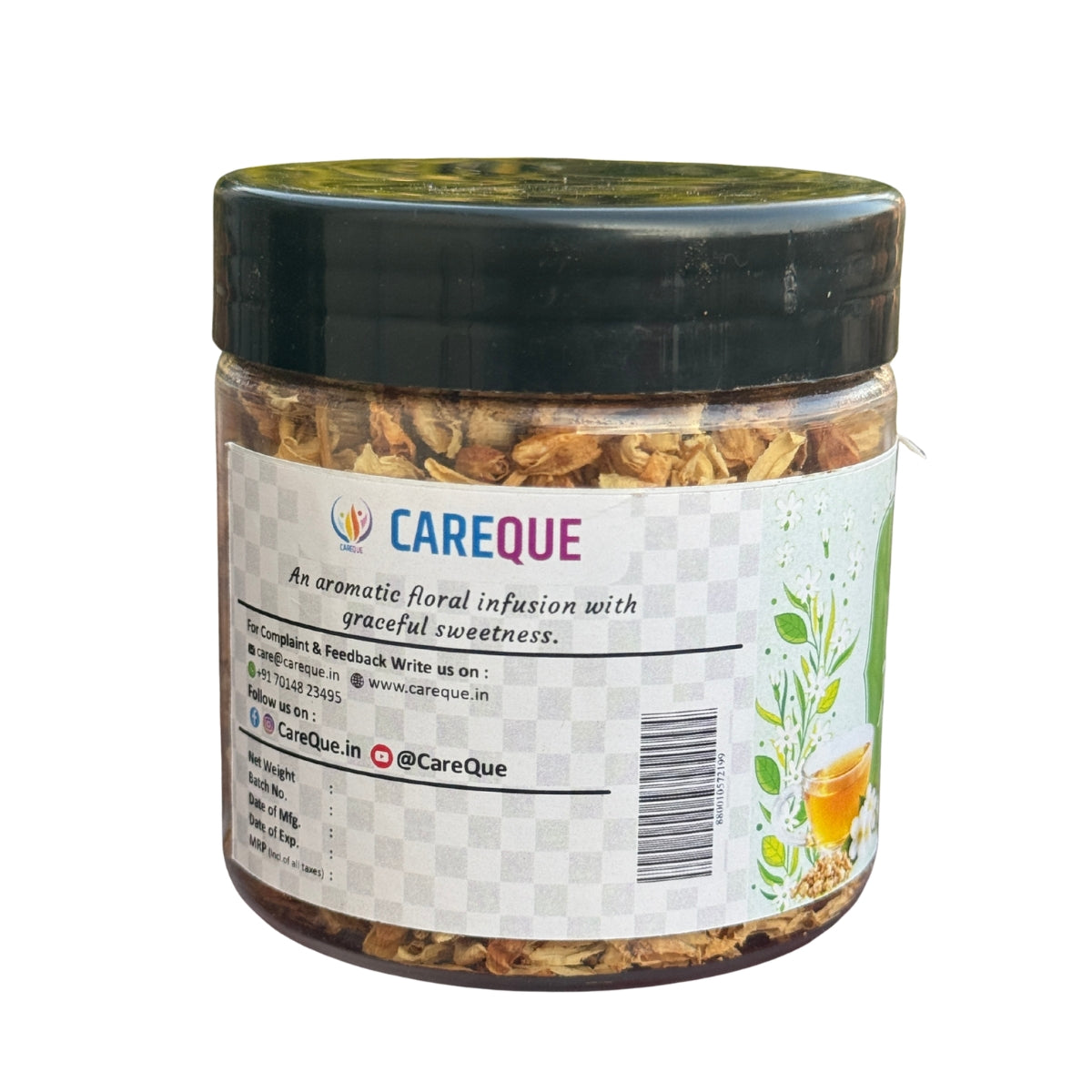 Jasmine Flower Tea  | Dried Jasmine Blossoms | Aromatic Herbal Tea for Relaxation, Stress Relief & Refreshing Flavor | Caffeine-Free - 20 Gram