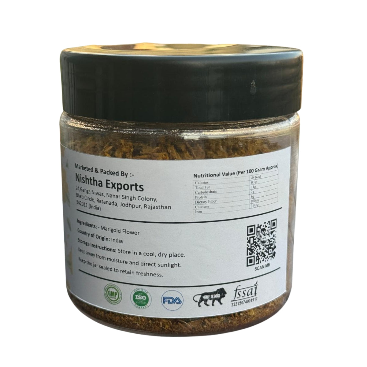 Dried Marigold Petals |  Sun-Dried Orange Flower Petals for Tea, Skincare & DIY Beauty | Natural Herbal Ingredients - 20 Gram
