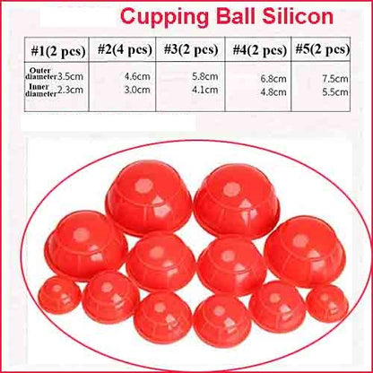 Vaccum Cupping Half Ball 12 Piece Set-Code 1313-वैक्यूम कपिंग हाफ बॉल-Acupressure-Easy to Use-Massager-Activate Acupressure Points