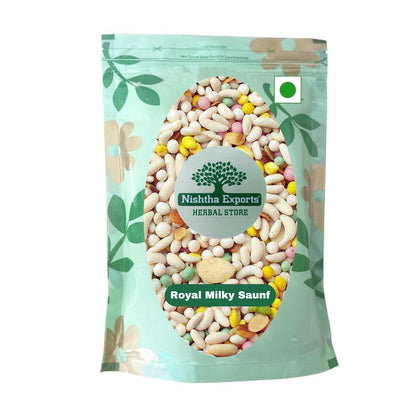 Royal Milky Mix-Mukhwas Natural Fresh Mouth Freshner-Refreshment in Every Bite-Tasty & Delicious Mukhwas-Breath Naturally (200 Gram)