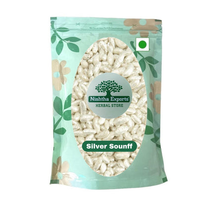 Silver Sounff-Silver Coated Saunf-Mukhwas Natural Fresh Mouth Freshner-Refreshment in Every Bite-Tasty & Delicious Mukhwas-Breath Naturally (200 Gram)